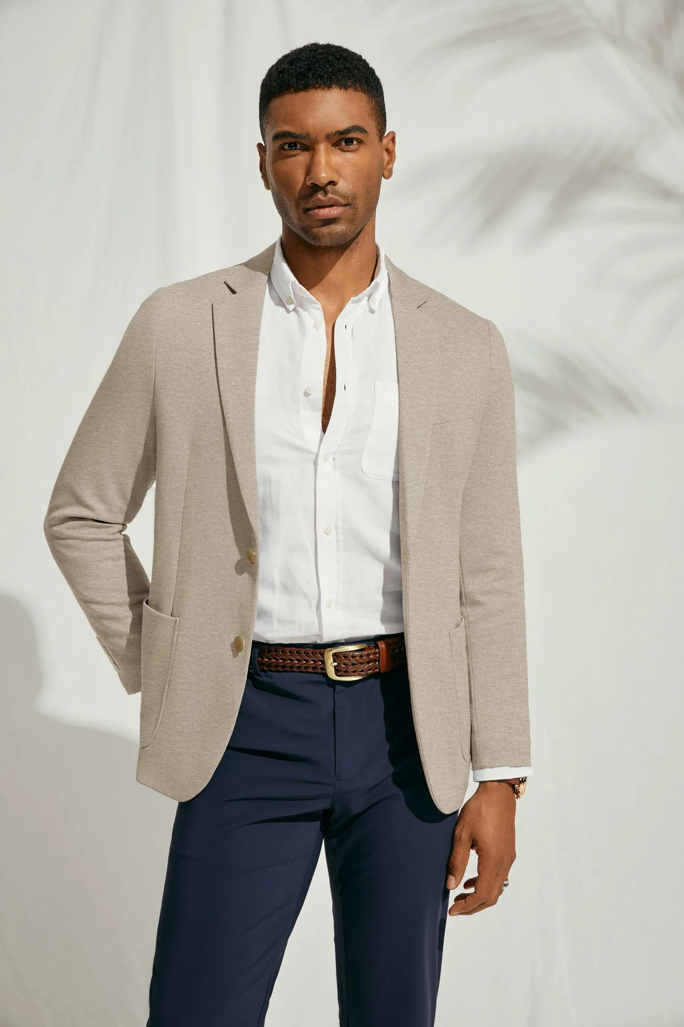 Mens Casual Two Buttons Lightweight Blazer Jacket Regular Fit Stretch Knit Sport Coats sold by Paul Jones product image thumbnail 5