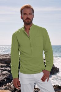 Men's Cotton Henley Shirts Long Sleeve Casual Lightweight Beach Cardigans T Shirts sold by Paul Jones