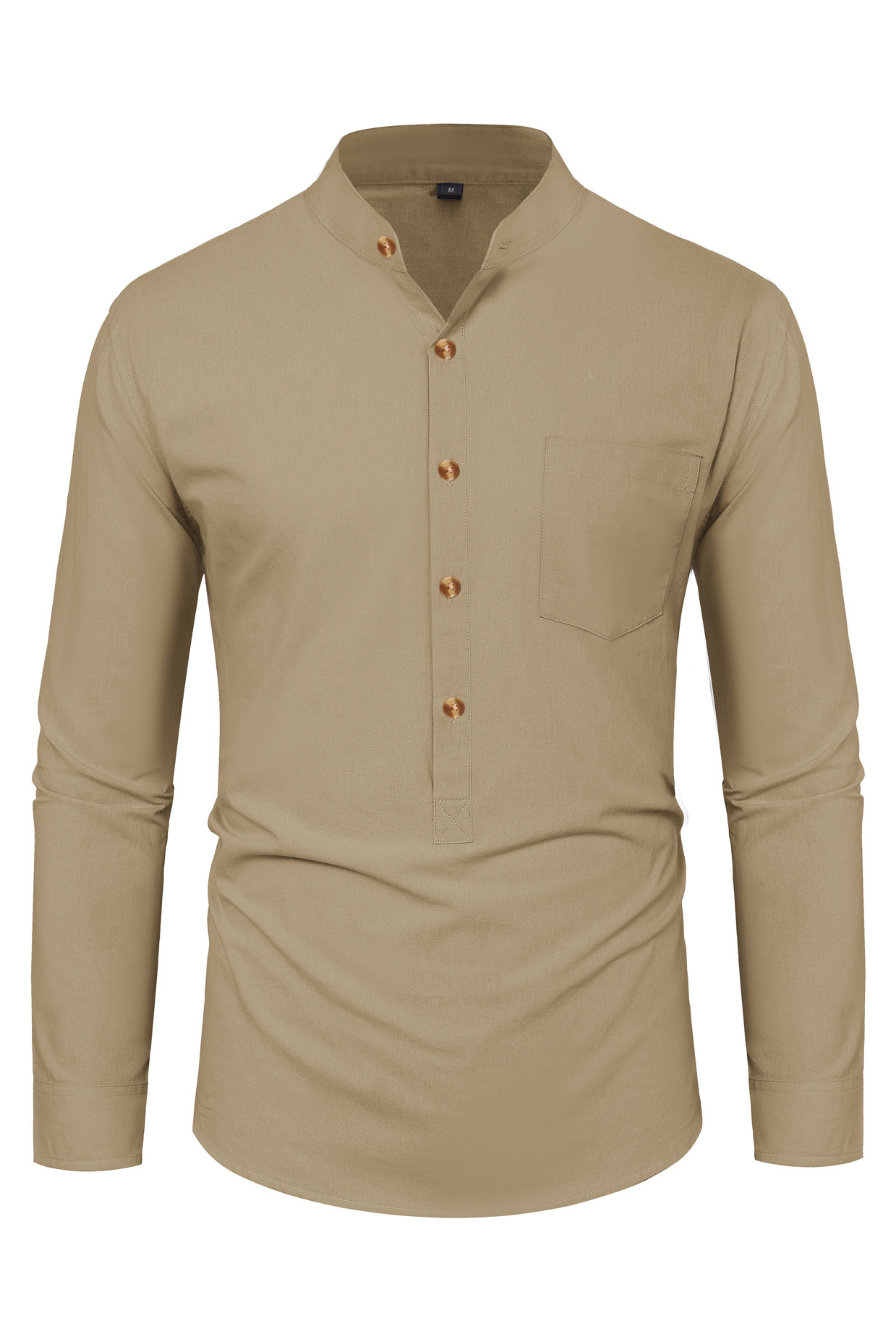 Men's Cotton Henley Shirts Long Sleeve Casual Lightweight Beach Cardigans T Shirts sold by Paul Jones product image thumbnail 3