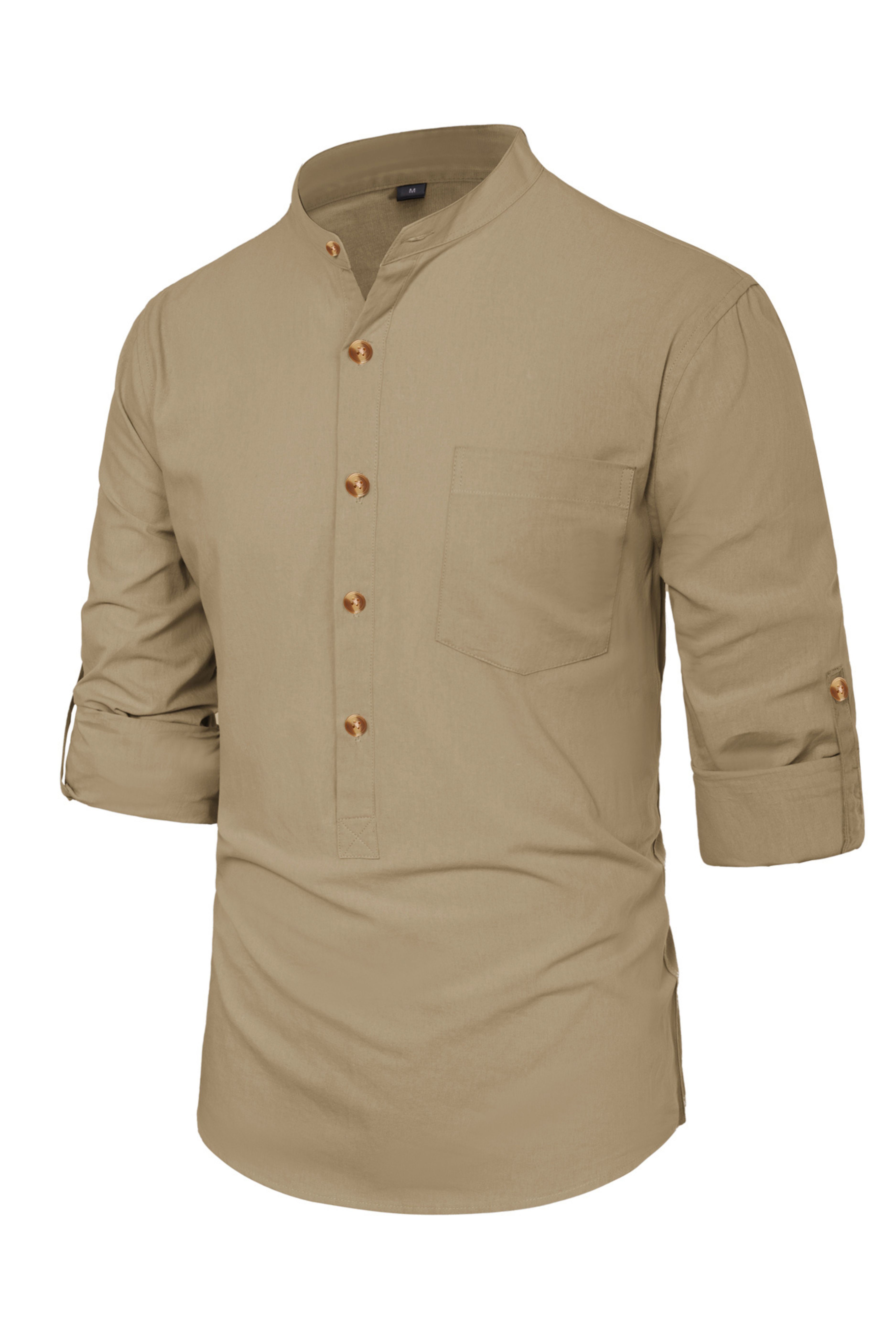 Men's Cotton Henley Shirts Long Sleeve Casual Lightweight Beach Cardigans T Shirts sold by Paul Jones product image thumbnail 4