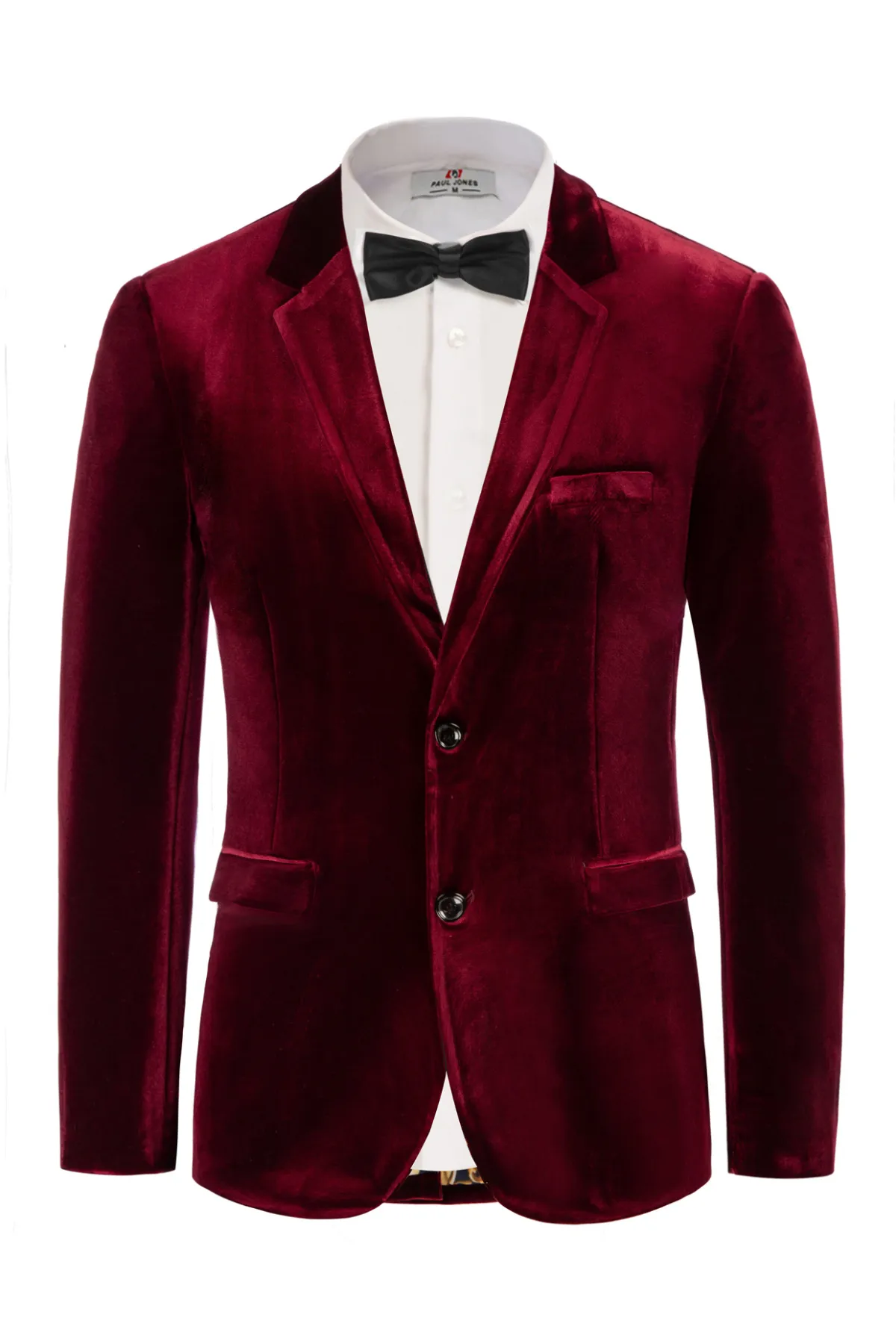 Men Velvet Party Blazer Stylish Notch Lapel Two Buttons Blazer Coat sold by Paul Jones product image thumbnail 3