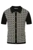 PAUL JONES Men's Contrast 70s Vintage Polo Knit Shirts Short Sleeve Cardigan Knitwear sold by Paul Jones