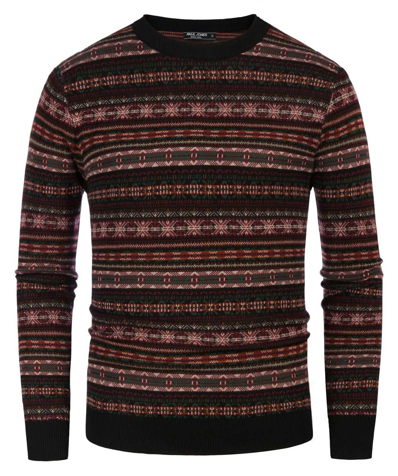 Men Fair Isle Pattern Sweater Long Sleeve Crew Neck Pullover Knitwear sold by Paul Jones product image thumbnail 2