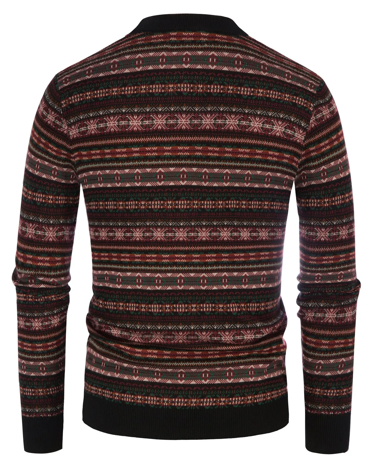 Men Fair Isle Pattern Sweater Long Sleeve Crew Neck Pullover Knitwear sold by Paul Jones product image thumbnail 3