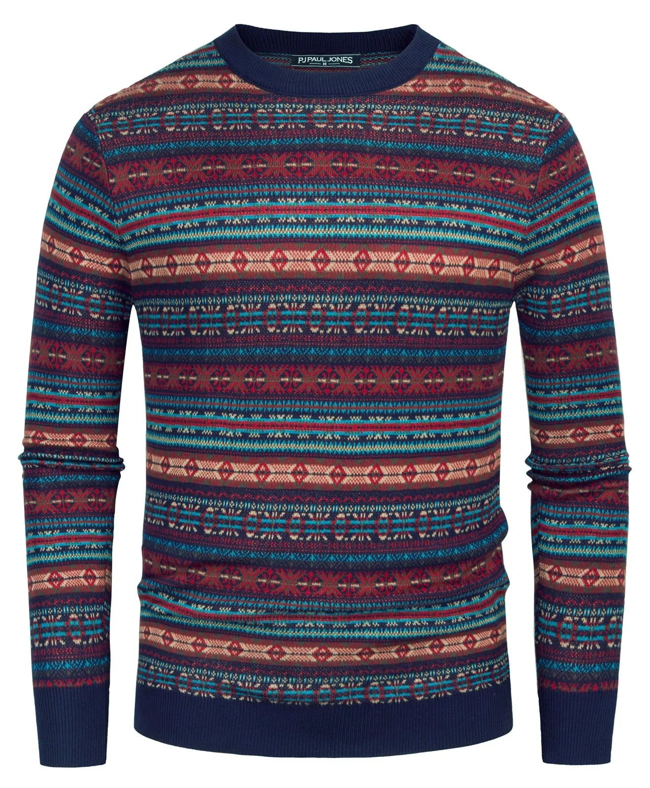 Men Fair Isle Pattern Sweater Long Sleeve Crew Neck Pullover Knitwear sold by Paul Jones product image thumbnail 4