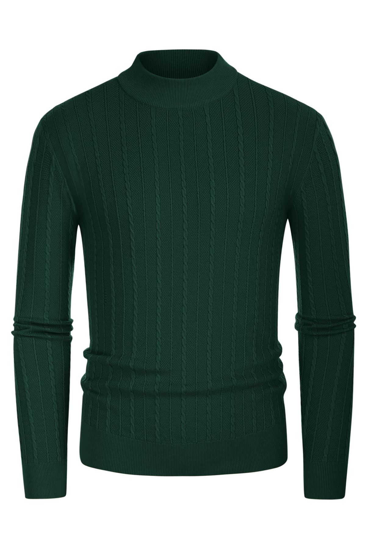 Men's Casual Cable Knitted Sweater Mock Turtleneck Pullover Sweaters sold by Paul Jones product image thumbnail 2