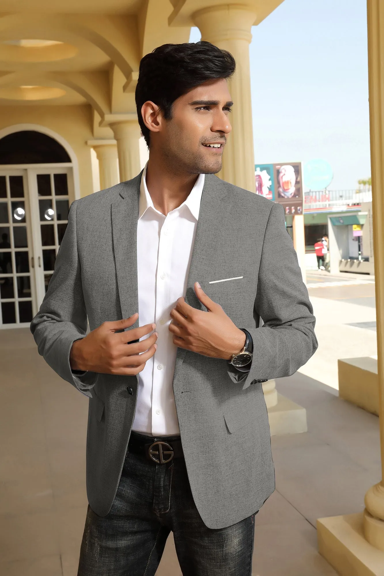 Men's Casual Lightweight Blazer Sport Coat One Button Business Suit Jacket sold by Paul Jones product image thumbnail 5