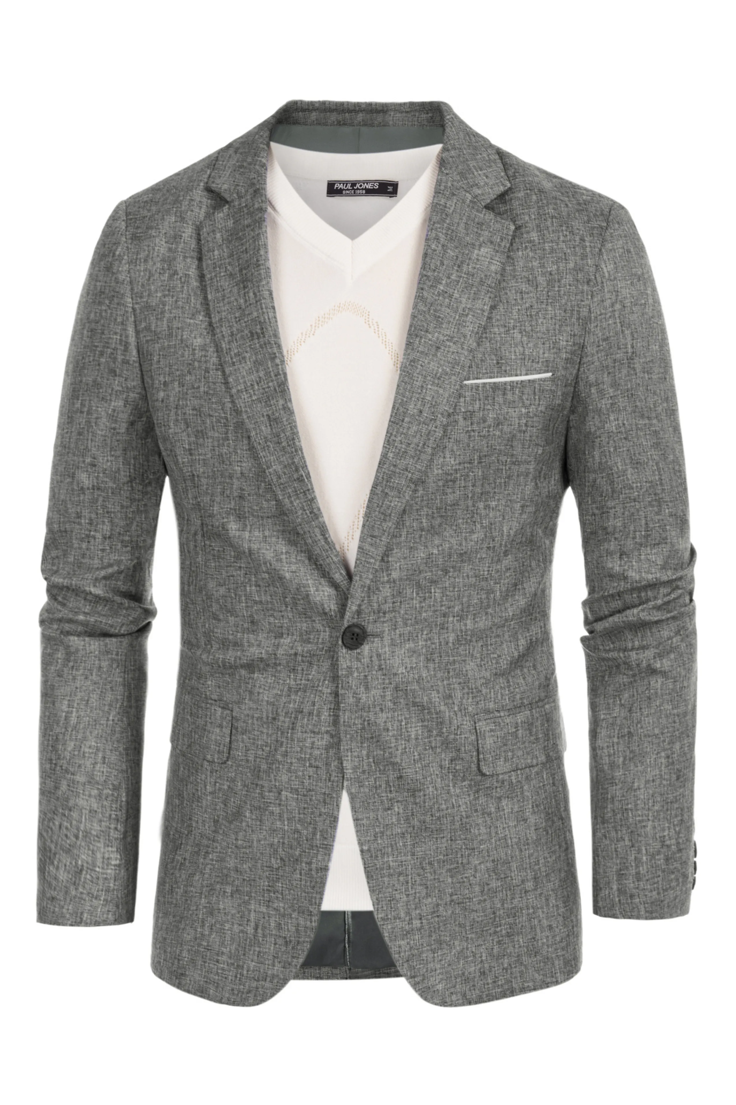 Men's Casual Lightweight Blazer Sport Coat One Button Business Suit Jacket sold by Paul Jones product image thumbnail 2