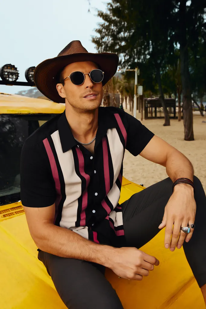 Men's Vintage Bowling Cardigans Shirts Striped Button Down Short Sleeve Summer Hawaiian Shirt sold by Paul Jones product image thumbnail 4