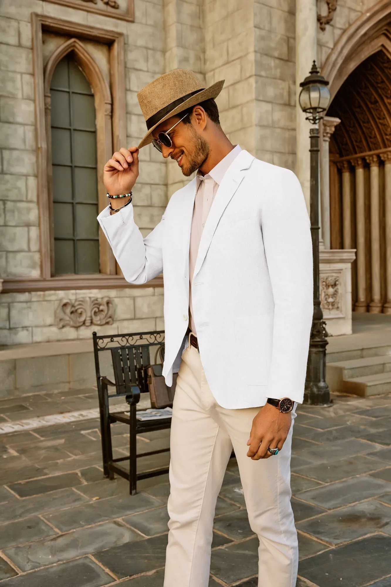 Men's Casual Slim Fit Linen Jacket Lightweight Two Buttons Blazer Sport Coat sold by Paul Jones product image thumbnail 5