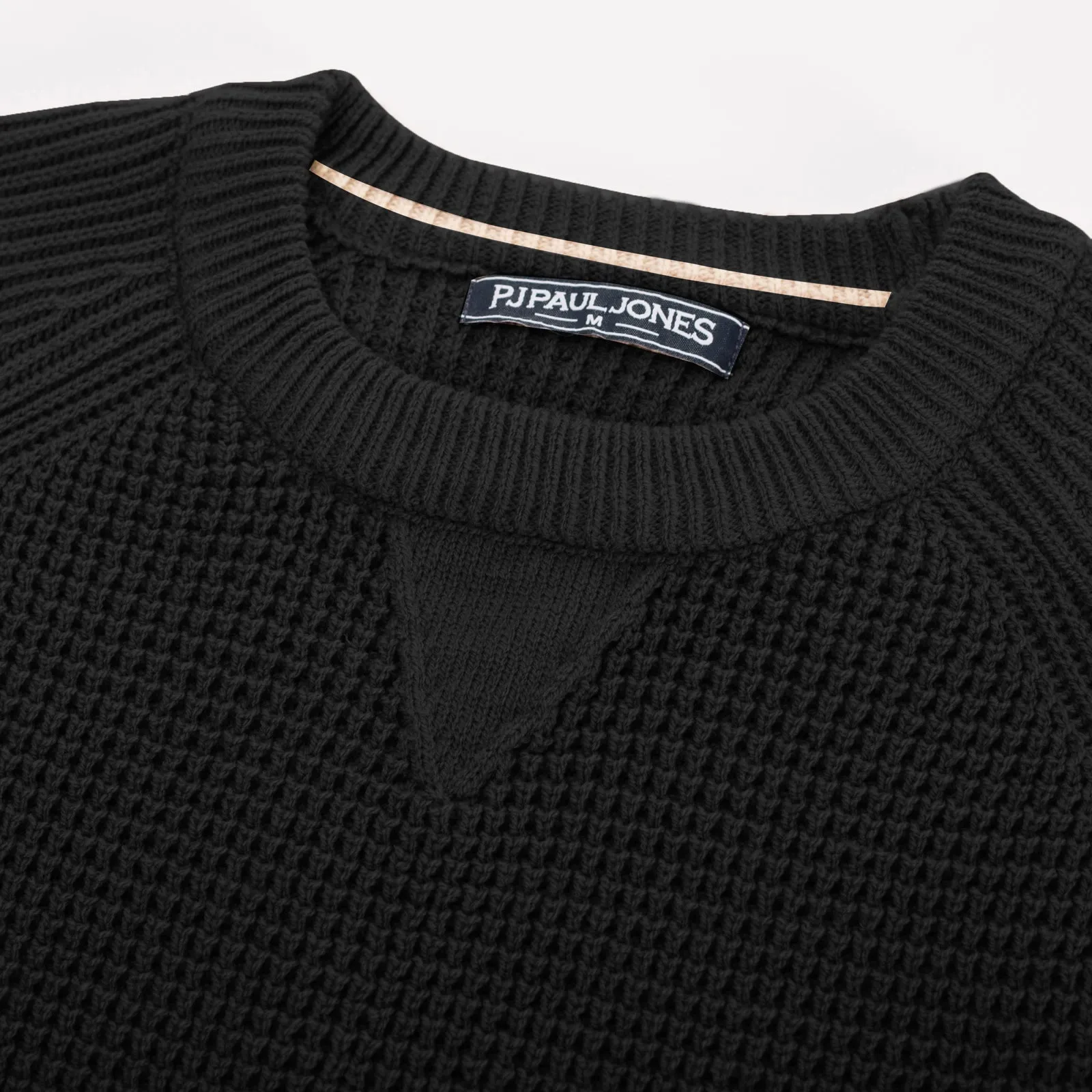 Men Waffle Textured Sweater Long Raglan Sleeve Crew Neck Ribbed Cuff Pullover sold by Paul Jones product image thumbnail 2