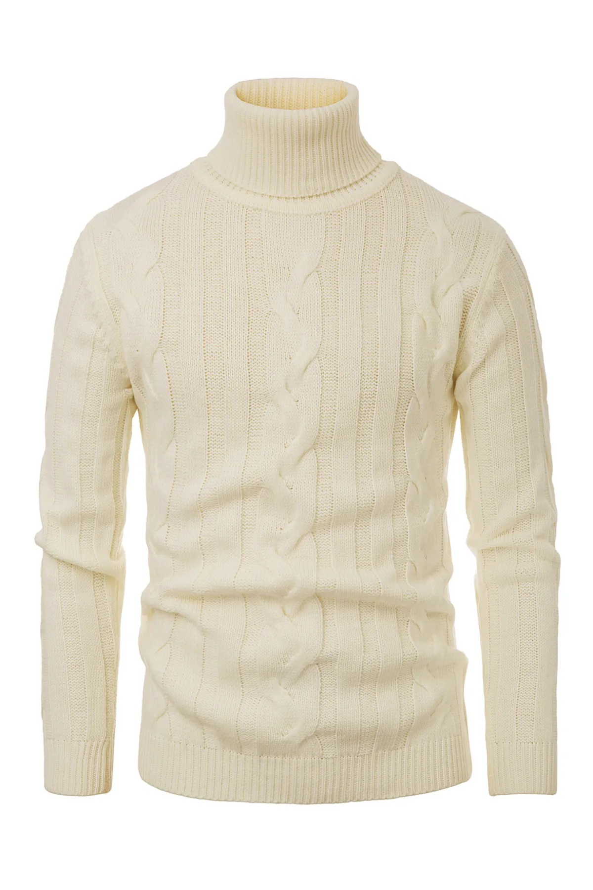 Men's Casual Turtleneck Sweaters Cable Knit Thermal Pullover Sweater sold by Paul Jones product image thumbnail 3