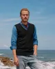 Men's Sweater Vest Wool Blended Knitted Vest Sweaters V-Neck Sleeveless Pullover Vest sold by Paul Jones