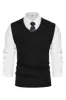 Men's Sweater Vest Wool Blended Knitted Vest Sweaters V-Neck Sleeveless Pullover Vest sold by Paul Jones