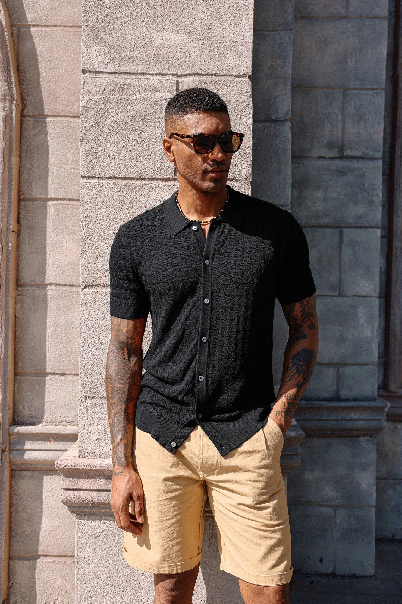 Men's Knit Polo Shirts Short Sleeve Cardigan Lightweight Casual Button Down Shirts Beach Tops sold by Paul Jones product image thumbnail 5