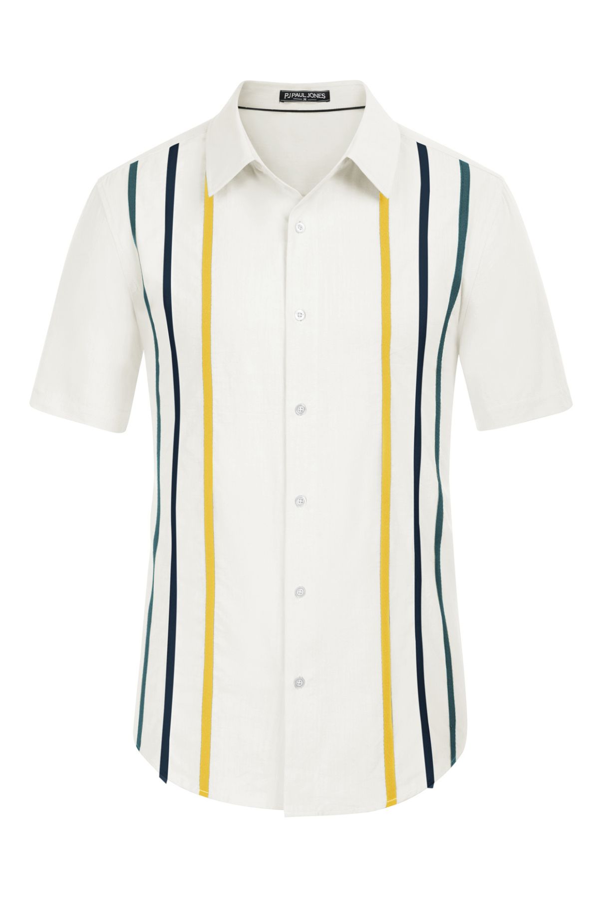 Mens Vintage Bowling Shirts Short Sleeve Striped Button Down Hawaiian Beach Shirt sold by Paul Jones product image thumbnail 3