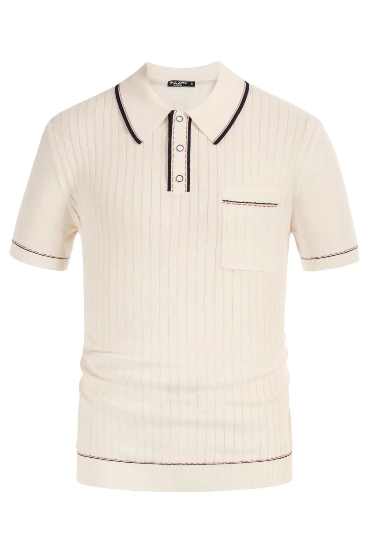 Men's Short Sleeve Knit Button Polo Shirts Casual Pullover Golf Shirt with Pockets sold by Paul Jones product image thumbnail 3