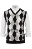 Men's Argyle Sweater Vest Knitted Casual V-Neck Pullover Vest sold by Paul Jones