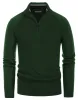 Men's Quarter Zip Sweater Casual Mock Neck Pullover Slim Fit Knit Polo Sweater sold by Paul Jones