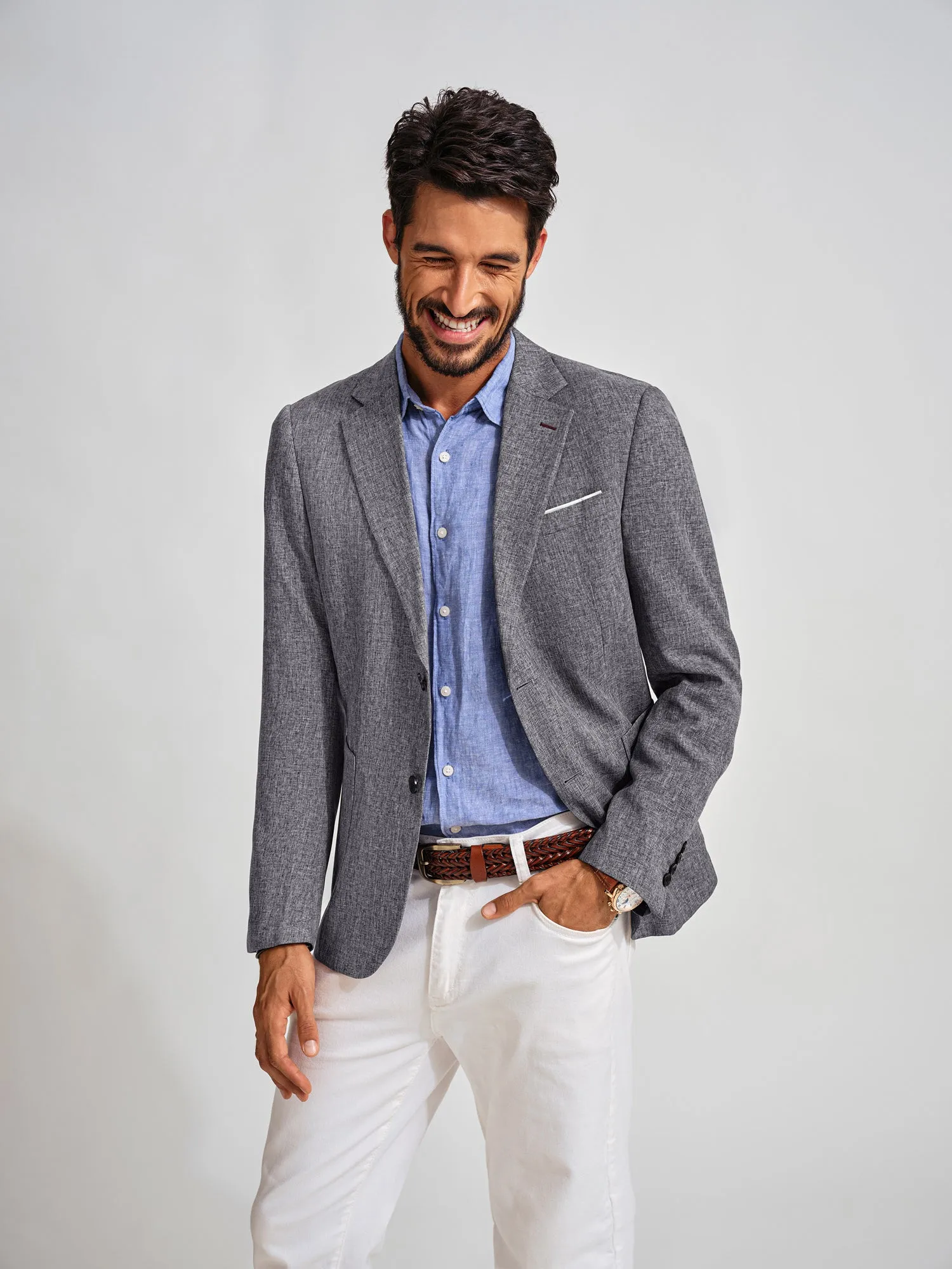 Men Basic Blazer Coat Casual Notch Lapel Two-Button Suit Coat sold by Paul Jones product image thumbnail 2