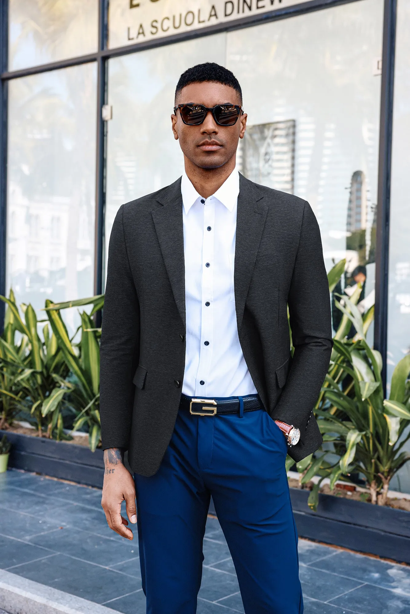 Men's Stretch Blazer Casual Suit Jackets Wrinlke Free Lightweight Sport Coats sold by Paul Jones