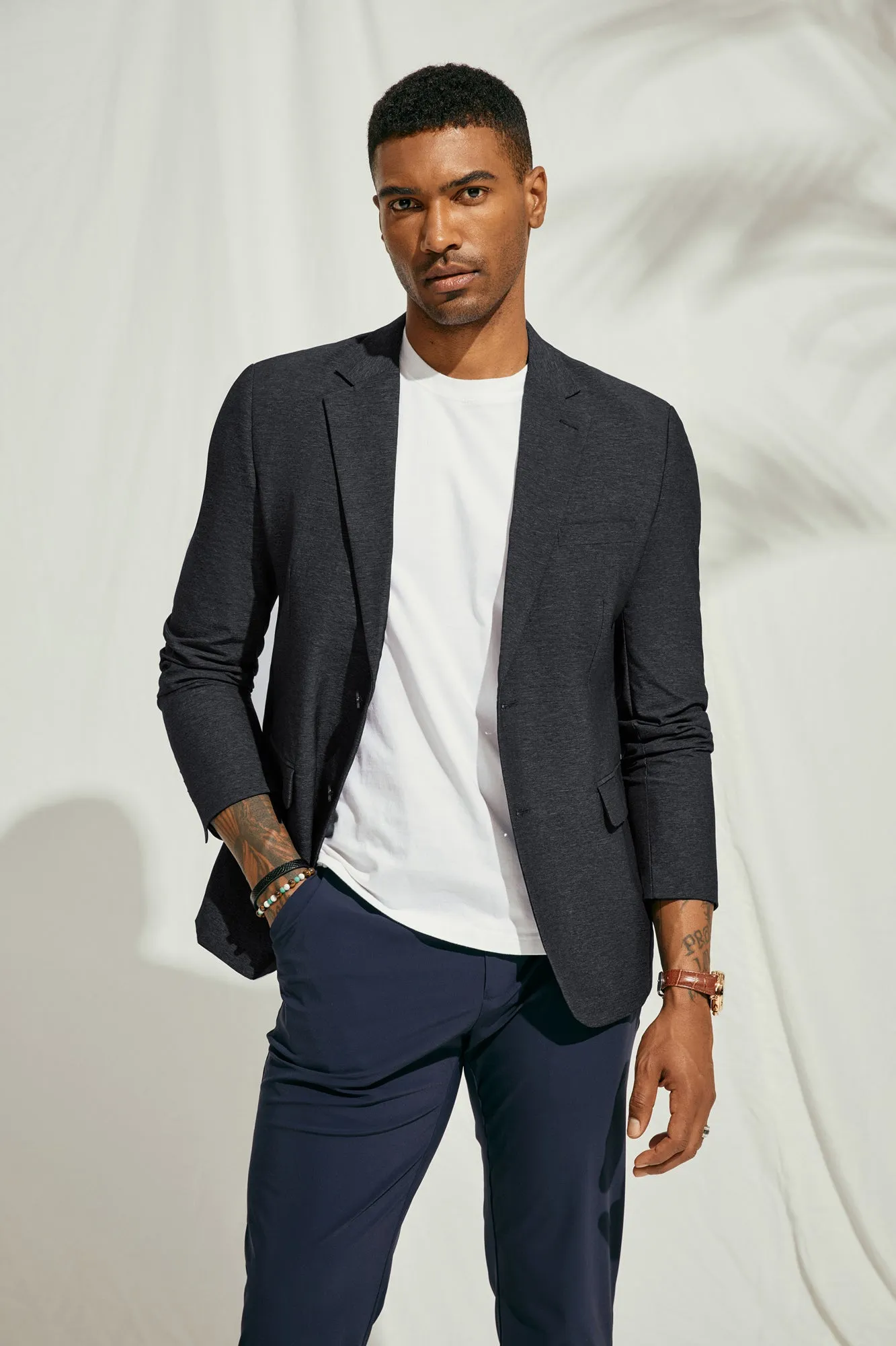 Men's Stretch Blazer Casual Suit Jackets Wrinlke Free Lightweight Sport Coats sold by Paul Jones product image thumbnail 4