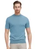 Mens Mock Turtleneck Knit Pullover Sweater Short Sleeve Solid Knitwear Sweaters sold by Paul Jones