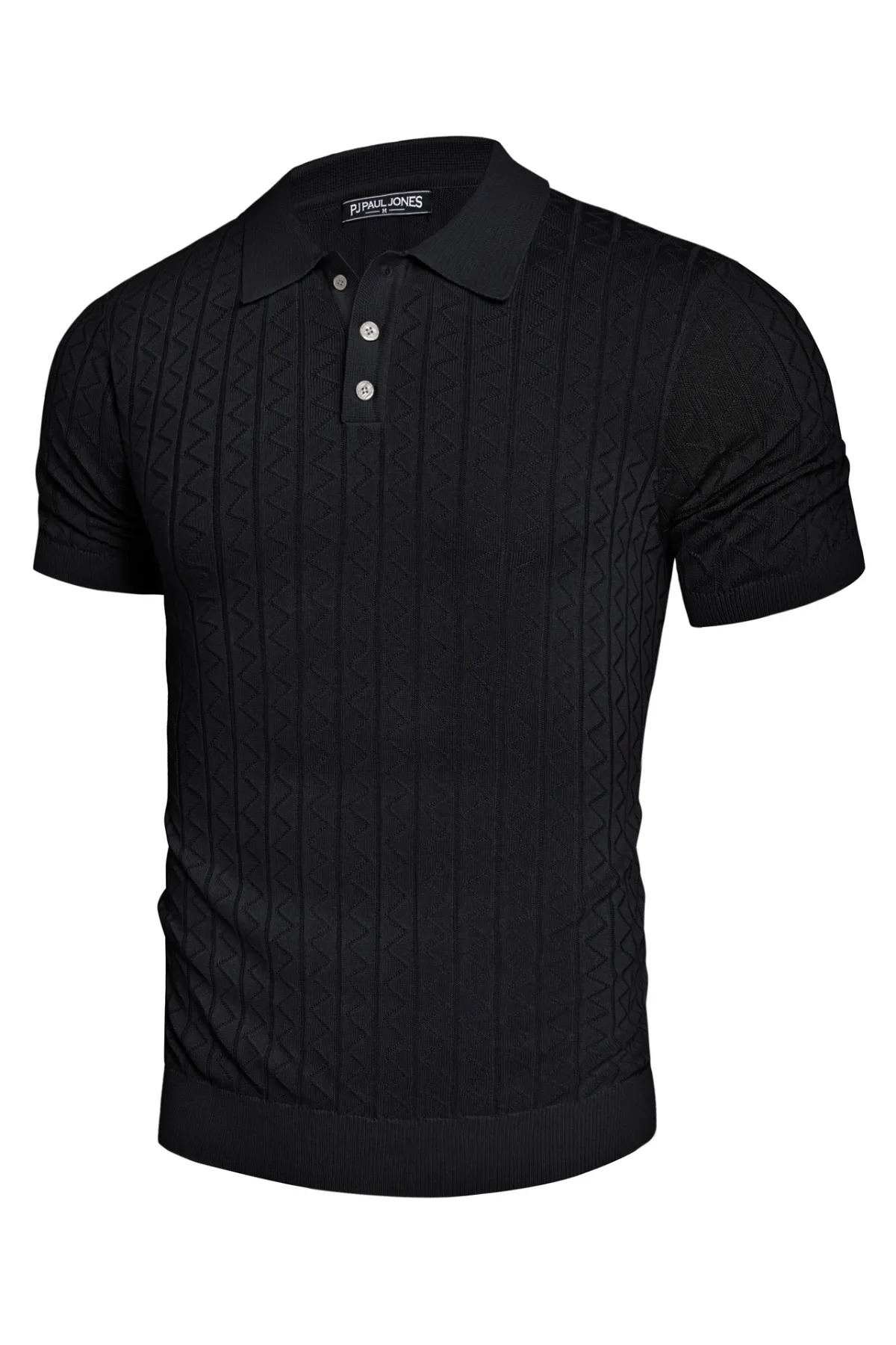 Mens Polo Shirts Short Sleeve Wavy Textured Knit Polo Shirts sold by Paul Jones product image thumbnail 3