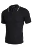 Men Stylish Lapel Collar Knitted Polo-Shirt Short Sleeve Zip-up Neck Knitwear sold by Paul Jones