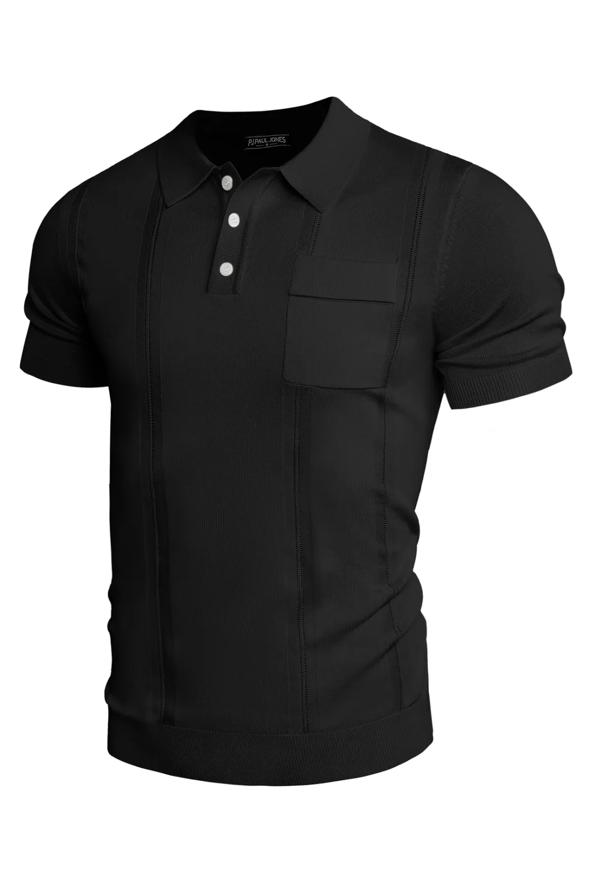 Men's Knit Polo Shirt Short Sleeve Casual Solid Golf Shirts with Pocket sold by Paul Jones product image thumbnail 3