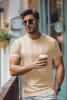 Men's Casual Knit Short Sleeve Crewneck Hollow Out Knitted Pullover T-Shirts sold by Paul Jones