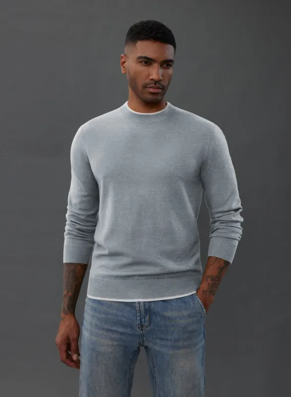 Men Contrast Color Sweater Long Sleeve Crew Neck Pullover Jumpers sold by Paul Jones