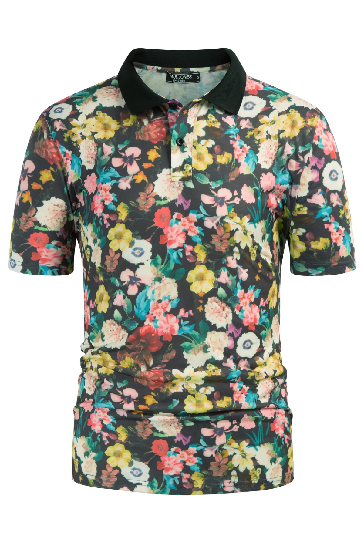 Mens Flower Polo Shirts Vintage Print Casual Tee Pullover Shirts for Summer sold by Paul Jones product image thumbnail 3