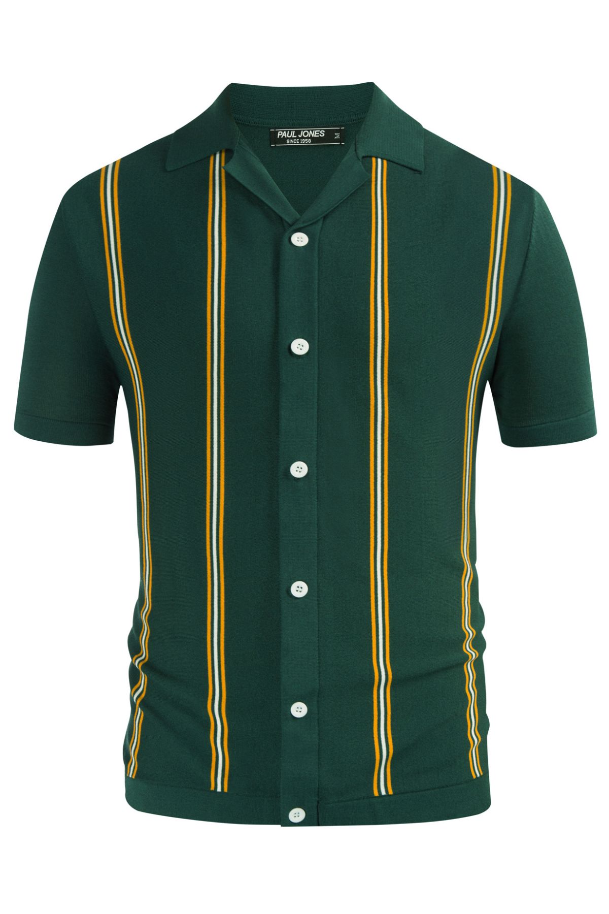 Men's Vintage Striped Polo Cardigans Shirts Casual Short Sleeve Knitwear sold by Paul Jones product image thumbnail 3