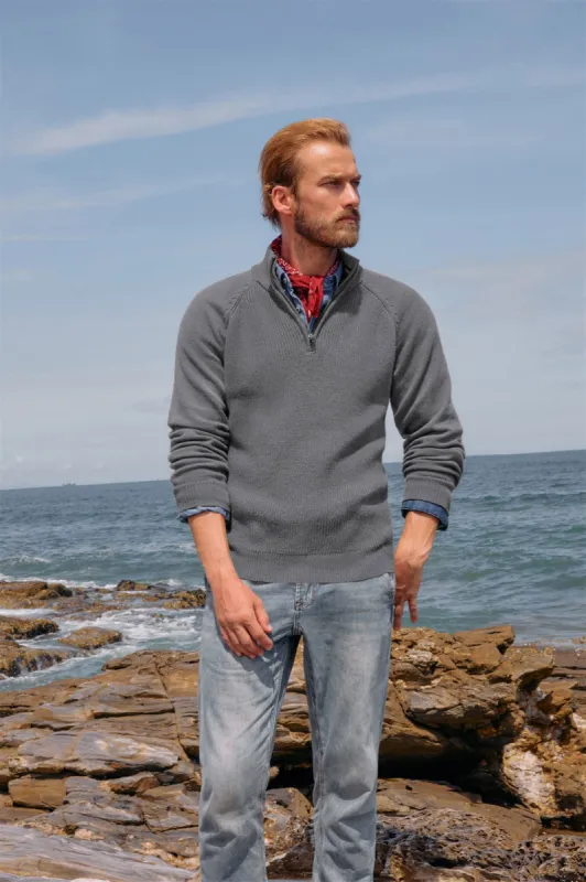 Men's Quarter Zip Sweater Casual Mock Neck Pullover Slim Fit Knit Polo Sweaters sold by Paul Jones