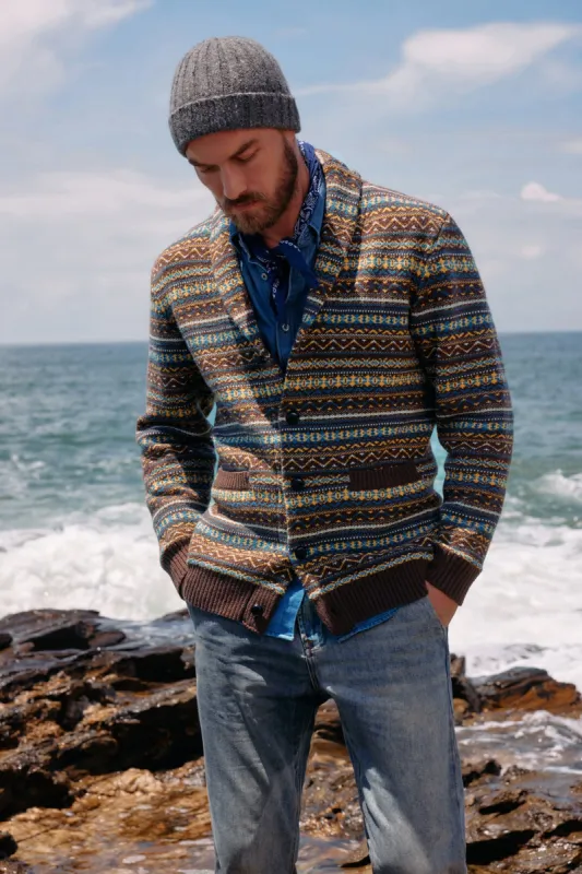 Mens Button-Down Cardigan Sweater Shawl Collar Long Sleeve Sweater sold by Paul Jones