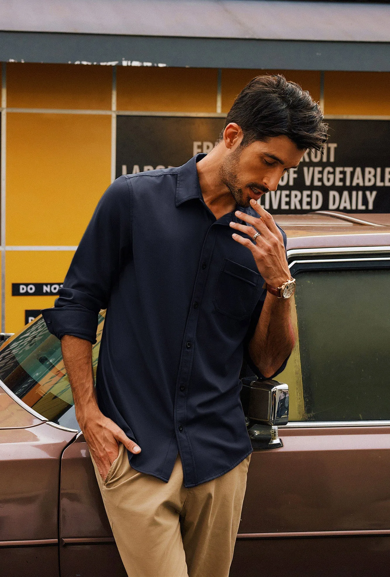 Men Curved Hem Shirt Casual Long Sleeve Classic Collar Button-up Tops sold by Paul Jones product image thumbnail 5