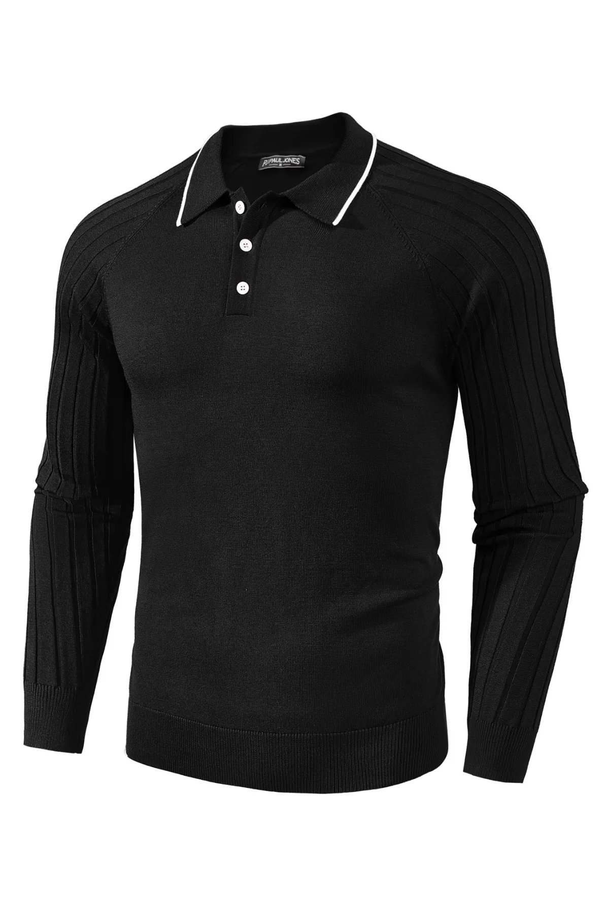 Men's Pullover Sweater Casual Raglan Sleeves Knit Polo Sweater sold by Paul Jones product image thumbnail 4