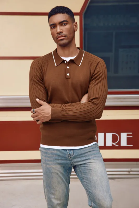 Men's Pullover Sweater Casual Raglan Sleeves Knit Polo Sweaters sold by Paul Jones