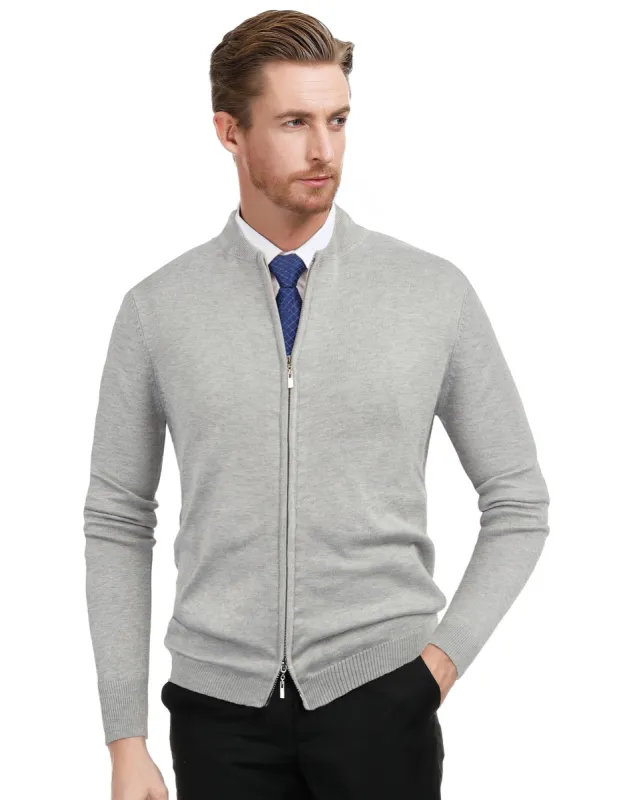Men Slim Fit Long Sleeve Stand Collar Two-Way Zipper Knitting Baseball Jackets sold by Paul Jones