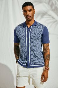 Men's Polo Shirts 70s Vintage Shirts Contrast Knitted Polo Shirts sold by Paul Jones