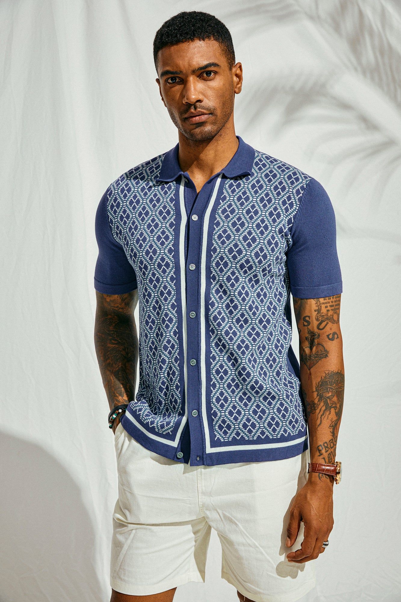 Men's Polo Shirts 70s Vintage Shirts Contrast Knitted Polo Shirts sold by Paul Jones product image thumbnail 5