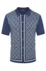 Men's Polo Shirts 70s Vintage Shirts Contrast Knitted Polo Cardigan Shirts sold by Paul Jones
