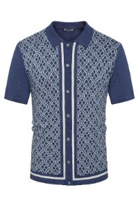 Men's Polo Shirts 70s Vintage Shirts Contrast Knitted Polo Shirts sold by Paul Jones