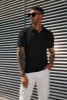 Men's Knit Polo Shirts Short Sleeve Casual Button Up Shirts Solid Collared Golf Shirts Tops sold by Paul Jones