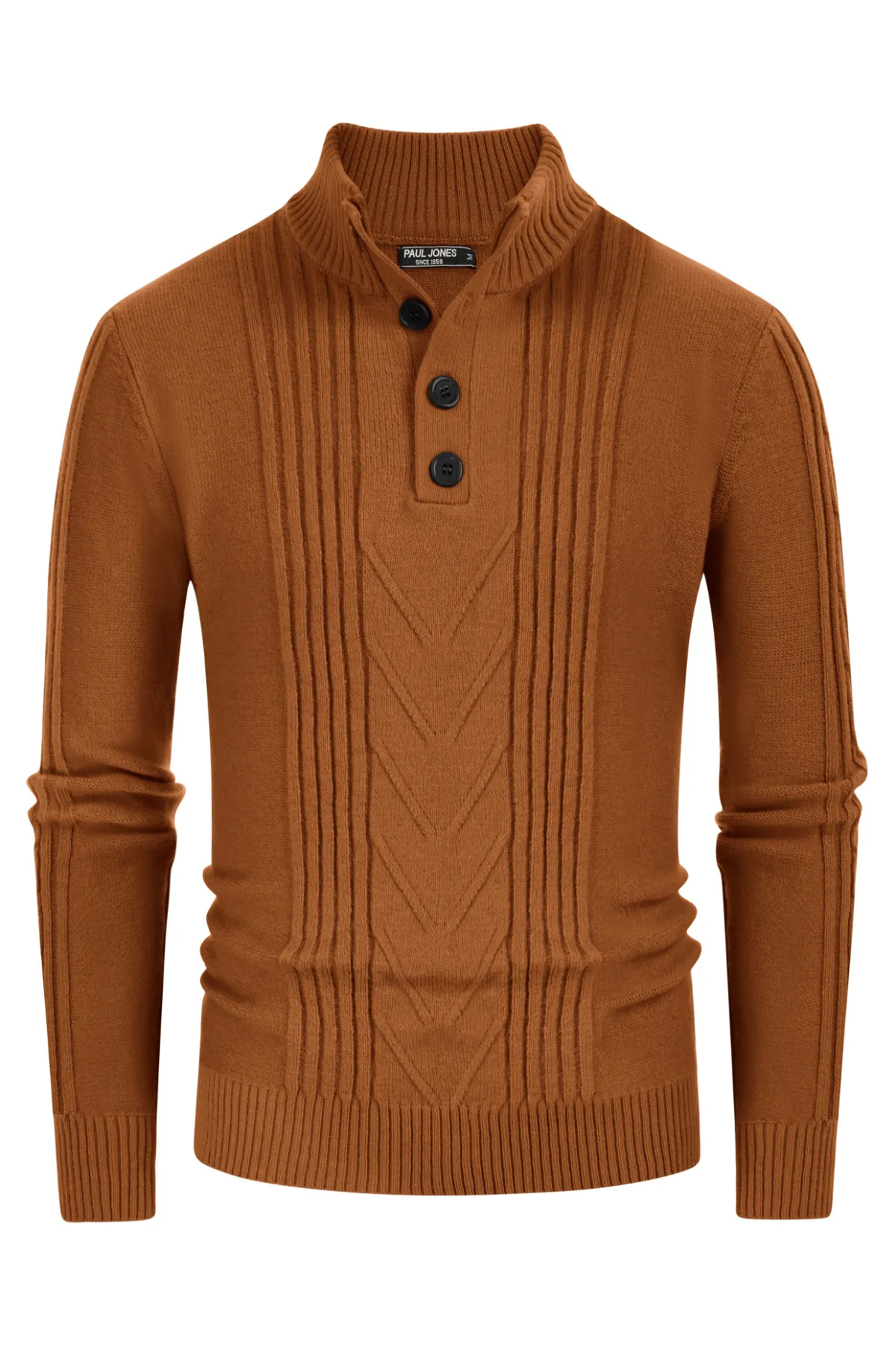 Men's Cable Knit Henley Pullover Sweater Thermal Jumper Sweater sold by Paul Jones product image thumbnail 3
