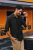Men Classic Collar Shirt Casual Long Sleeve Curved Hem Button-up Tops sold by Paul Jones