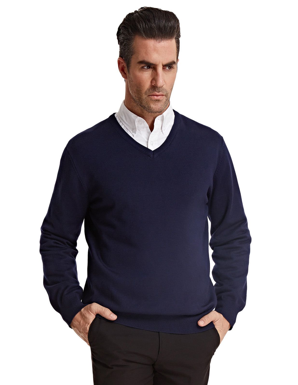 PJ Men’s Stylish Long Sleeve V-Neck Pullover Knitting Sweaters Tops sold by Paul Jones product image thumbnail 2