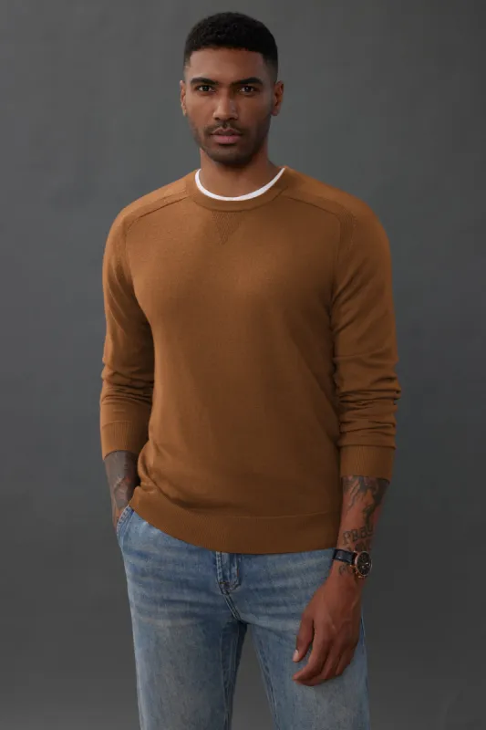 PJ Men's Crewveck Sweaters Casual Crew Neck Sweatshirt Wool Blend Knit Pullovers sold by Paul Jones