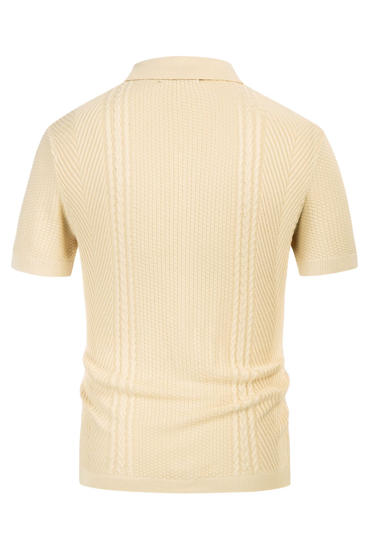 Mens Knit Polo Shirts Short Sleeve Button Down Knitted Breathable Cardigans Shirts sold by Paul Jones product image thumbnail 4